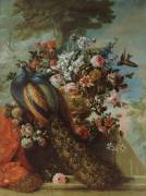 Fleurs, et deux paons (Pierre Nicolas Huilliot) - Muzeo.com