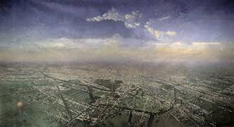 General view of Paris from a hot-air balloon (Victor Navlet) - Muzeo.com