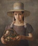 Girl with Fruit in a Basket (Constantin Hansen) - Muzeo.com