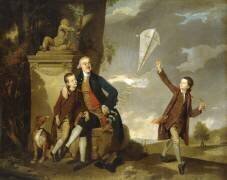 Group Portrait of George Fitzgerald with his Sons George (Johan Zoffany) - Muzeo.com