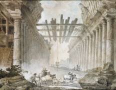 Herd in the ruins of a drawing temple (Hubert Robert) - Muzeo.com