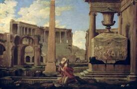 Hermit among the Ruins (Nicolas Poussin) - Muzeo.com