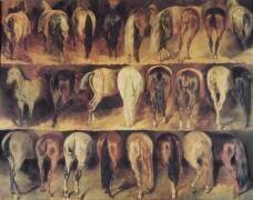 Horses' Hindquarters (Théodore Géricault) - Muzeo.com