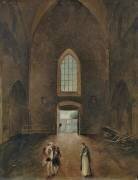 Hubert Robert and an amateur visit a grave in a church (Hubert Robert) - Muzeo.com