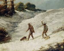 Hunters in the Snow or The Poachers (Gustave Courbet) - Muzeo.com