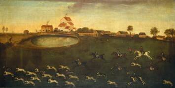 Hunting scene with a pond (anonymous) - Muzeo.com