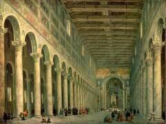 Interior of the Church of San Paolo Fuori le Mura (Giovanni Paolo Pannini) - Muzeo.com