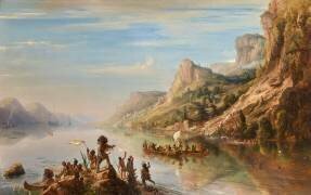 Jacques Cartier découvre et remonte le fleuve Saint-Laurent au Canada en 1535 (Théodore Gudin) - Muzeo.com