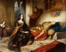 Jeanne la Folle attendant la résurrection de Philippe le Beau son mari (Charles de Steuben) - Muzeo.com