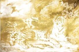 Jeune tigre jouant avec sa mère (Eugène Delacroix) - Muzeo.com