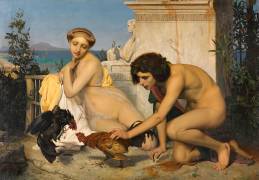 Jeunes Grecs faisant battre des coqs dit aussi un combat de coqs (Jean-Léon Gérôme) - Muzeo.com