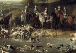 King Louis XV hunting deer in the forest of Saint Germain in 1730 Detail (Jean-Baptiste Oudry) - Muzeo.com