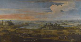 La défaite des Anglais en l'île de Ré par l'armée française le 8 novembre 1627 (Laurent de La Hyre) - Muzeo.com