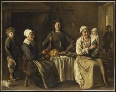 La Famille heureuse ou le retour du baptême (Louis Le Nain) - Muzeo.com