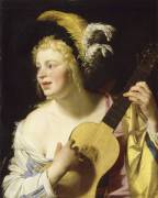 La joueuse de guitare (Gerrit van Honthorst) - Muzeo.com