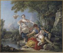 La pêche à la ligne (François Boucher) - Muzeo.com