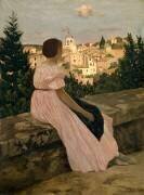 La robe rose ou Vue de Castelnau le Lez (Herault) (Frédéric Bazille) - Muzeo.com
