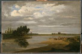 La Seine à Villeneuve-saint-Georges (Théodore Rousseau) - Muzeo.com