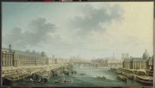 La Seine en aval du pont Neuf, à Paris (Jean-Baptiste Nicolas Raguenet) - Muzeo.com