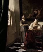 Lady Writing a letter with her maid (Johannes Vermeer) - Muzeo.com