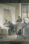 Laennec à l'hôpital Necker ausculte un phtisique devant ses élèves, 1816 (Théobald Chartran) - Muzeo.com