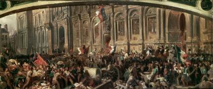 Lamartine repoussant le drapeau rouge à l'Hôtel de Ville, le 25 février 1848 (Henri Félix Emmanuel...) - Muzeo.com