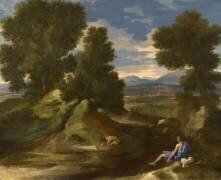 Landscape with a Man scooping Water from a Stream (Nicolas Poussin) - Muzeo.com