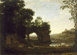 Landscape with a Rock Arch and River (Claude Gellée) - Muzeo.com