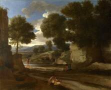 Landscape with Travellers Resting (Nicolas Poussin) - Muzeo.com