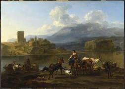 Le passage du bac (Nicolaes Berchem) - Muzeo.com