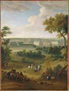 Le prince de Conti à la chasse en vue du château de Vincennes (Jean-Baptiste Martin l'Ancien) - Muzeo.com