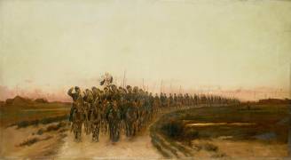 Le retour au campement des cosaques de l'Ataman, camp impérial de Krasnoïé-Selo (Edouard Detaille) - Muzeo.com