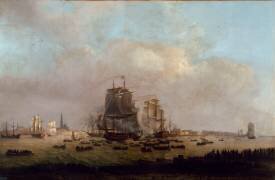 L'Empereur et l'Impératrice visitant l'escadre mouillée dans l'Escaut devant Anvers (Matthieu Ignace van Brée) - Muzeo.com