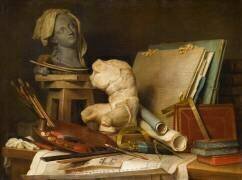 Les Attributs de la peinture, de la sculpture et de l'architecture (Anne Vallayer-Coster) - Muzeo.com