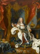Louis XV (1710-1774) roi de France, âgé de 9 ans, en costume royal, assis sur le trône (Jean Ranc) - Muzeo.com