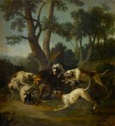 Loup tenant tête à six chiens (Jean-Baptiste Oudry) - Muzeo.com