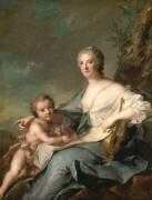 Madame de Sombreval, représentée en Erato, muse de la poésie lyrique (Jean-Marc Nattier) - Muzeo.com