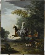 Marie-Antoinette chassant à courre vers 1783-1785 (suivie de Louis XVI) (Brun de Versoix) - Muzeo.com