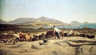 Marseille, vue des Aygalades un jour de marché (Emile Loubon) - Muzeo.com
