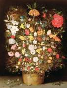 Mixed Flowers in a Wooden Tub (Jan Brueghel the Younger) - Muzeo.com