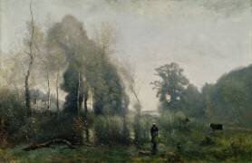 Morning at Ville-d'Avray or, The Cowherd (Jean-Baptiste Camille Corot) - Muzeo.com