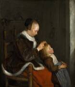 Mother Combing Her Child's Hair (Gérard ter Borch) - Muzeo.com