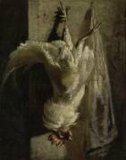 Nature morte : coq pendu par une patte (Thomas Couture) - Muzeo.com