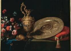 Nature morte avec fleurs et orfèvrerie (Michel Gobin) - Muzeo.com