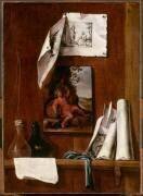 Nature morte en trompe l'oeil : le vin - allégorie du goût (Bernardo German y Llorente) - Muzeo.com