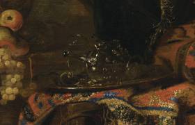 Nature morte, plusieurs fruits sur un tapis (Francesco Noletti) - Muzeo.com
