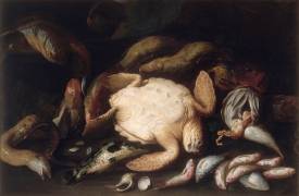 Nature-morte à la tortue et aux poissons (anonymous) - Muzeo.com