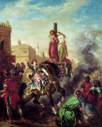 Olinda and Sophronia on the Pyre (Eugène Delacroix) - Muzeo.com