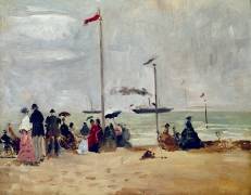 On the beach of Trouville (Eugène Boudin) - Muzeo.com