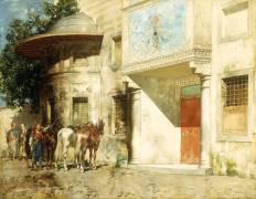 Outside the Mosque (Alberto Pasini) - Muzeo.com